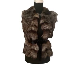 Real fox silk-lined vest